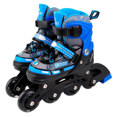 Ролики раздвижные со светом размер S 31-34 Рыжий кот HD-P582-BS голубые 1